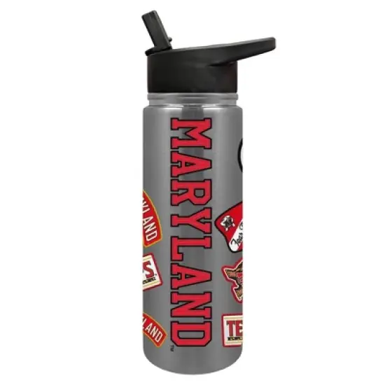 NCAA Maryland Terrapins Varsity Thirst Water Bottle - 24oz: Stainless Steel, Plastic Lid image {4}
