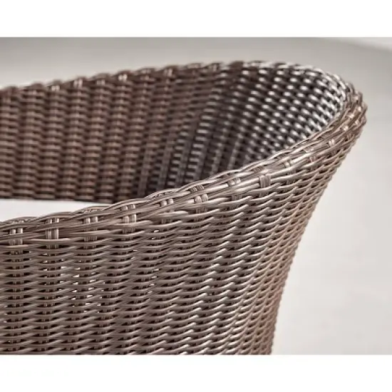 4pc All-Weather Wicker Athens Outdoor Conversation Set with 35" Coffee Table - Brown - Alaterre Furniture image {5}