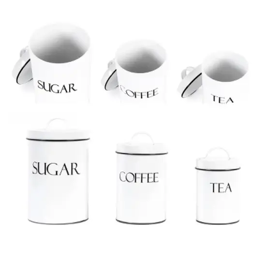 Outshine Co White Farmhouse Nesting Kitchen Canisters image {2}