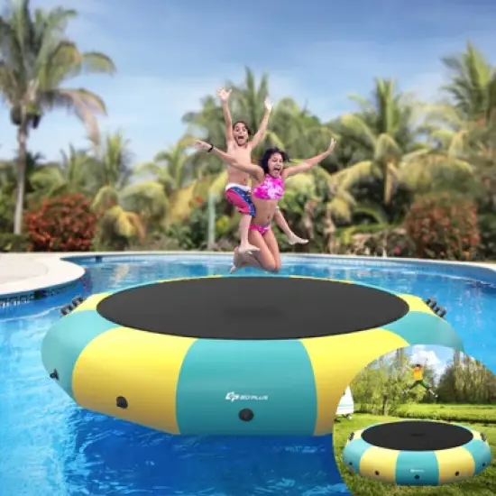 Infans 12FT Inflatable Water Bouncer Splash Padded Water Trampoline image {1}