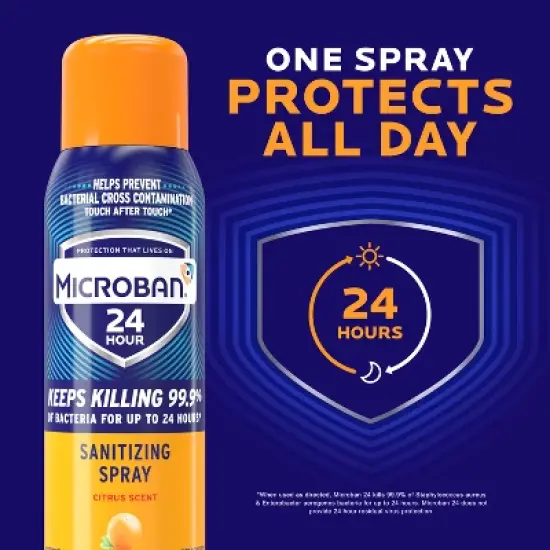 Microban Citrus Scent 24 Hour Disinfectant Sanitizing Spray - 30oz/2ct image {3}