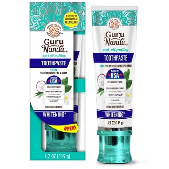 GuruNanda Fluoride-Free Whitening Toothpaste with Hydroxyapatite - 4.2oz image {8}