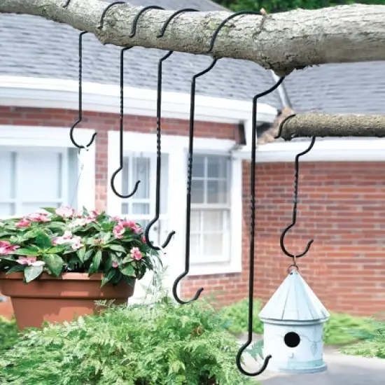 Collections Etc Outdoor Plant Hanger Hooks - Set of 6 image {1}