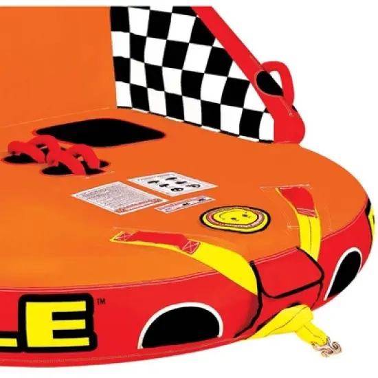 SportsStuff Inflatable Big Mable Sitting Double Rider Towable Boat and Lake Tube with Multiple Grab Handles, Knuckle Guards, and Speed Safety Valve image {2}