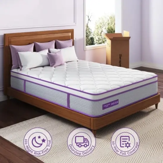 Sersper 12 inch Memory Foam Spring Hybrid Mattress - Compatible with Platform Bed, Box Spring, or Slat Base image {6}