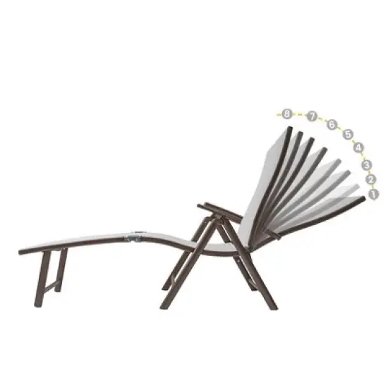 Outdoor Aluminum Adjustable Chaise Lounge - Light Gray - Crestlive Products: 8-Position Recliner, Rust & Weather-Resistant image {5}