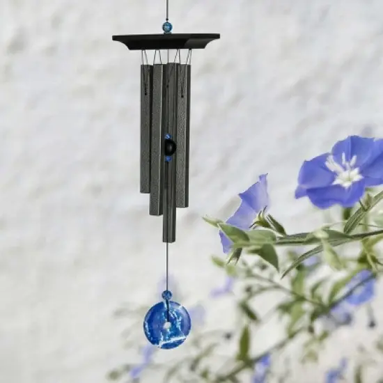 Woodstock Wind Chimes For Outside, Garden D&eacute;cor, Outdoor & Patio D&eacute;cor, Woodstock Blue Lapis Chime Black Wind Chimes image {1}