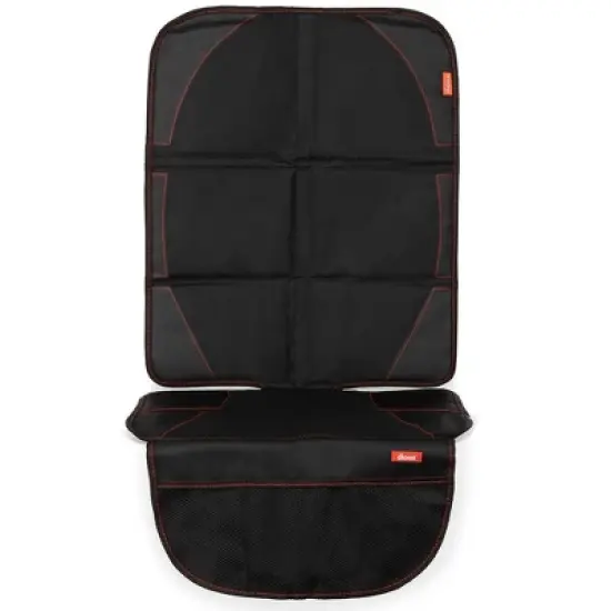 Diono Ultra Mat Full Size Car Seat Protector for Under Car Seat with 3 Mesh Storage Pockets Crashed Tested - Black image {4}