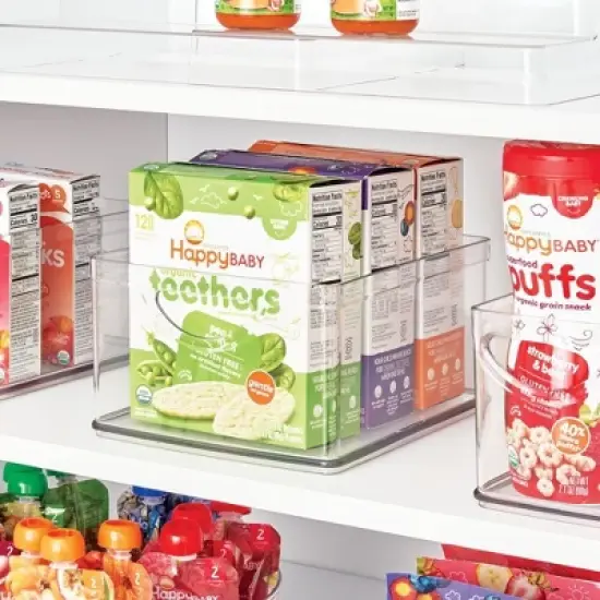 iDesign Stackable Pantry Storage Bin with Handles, Set of 4, Clear, Made in USA image {2}