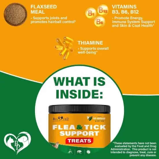 Beloved Pets Flea & Tick Support Chewable Treats with Chicken Flavor for Cats, 10 Oz - 1 Pack image {3}