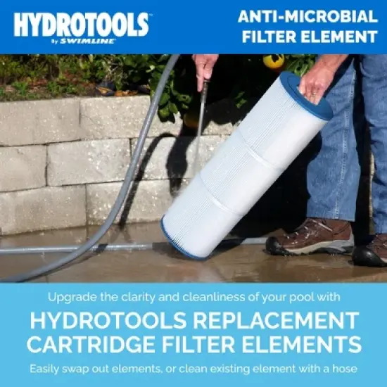 Swimline HYDROTOOLS 50 SQ FT Cartridge Filter for Pool & Spa, 50 Microns, Easy Clean, Compatible with Hayward, Pentair, Unicel, Filbur, Waterway image {2}