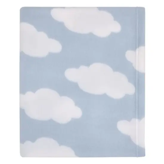 Everything Kids Light Blue and White Cloud Super Soft Toddler Blanket image {5}