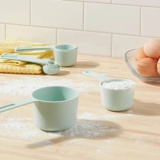 Measuring Cup Set Mint Green - Room Essentials&trade;: 8-Piece Dishwasher-Safe Polypropylene Measure Spoons image {1}