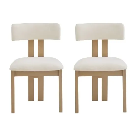 Christopher Knight Home Astura Iron Frame Upholstered Dining Chairs (Set of 2) image {1}