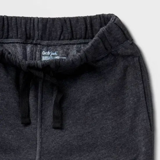 Kids' Adaptive Halloween Fleece Jogger Pants - Cat & Jack&trade; Black image {2}