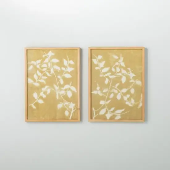 (Set of 2) 18"x24" Honeysuckle Print Framed Wall Art - Hearth & Hand&trade; with Magnolia image {4}