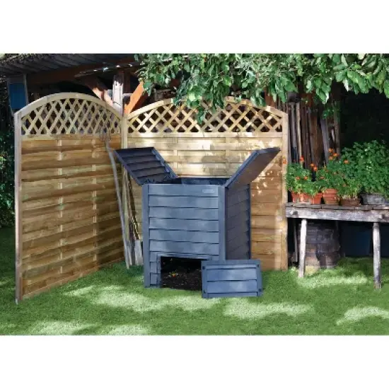 Thermo-Wood Composter &ndash; 158 gal &ndash; Recycled Plastic, Tool-Free Assembly, Dual Lids image {2}