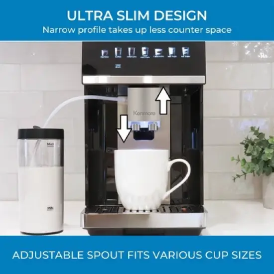 Kenmore Super Automatic Espresso Coffee Machine Dual Cream System Black image {4}