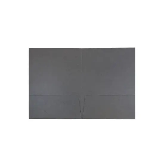 JAM Paper Two-Pocket Textured Linen Business Folders Gray 3084D image {1}