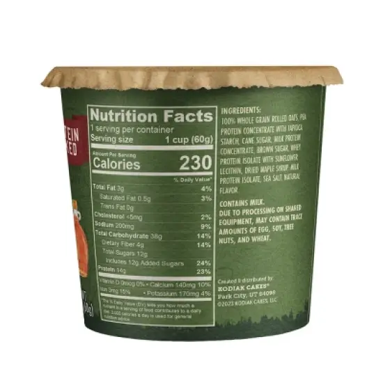 Kodiak Cakes Protein-Packed Single-Serve Oatmeal Cup Maple & Brown Sugar - 2.12oz image {2}