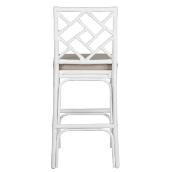 Stacie Rattan Barstool White - East At Main image {2}