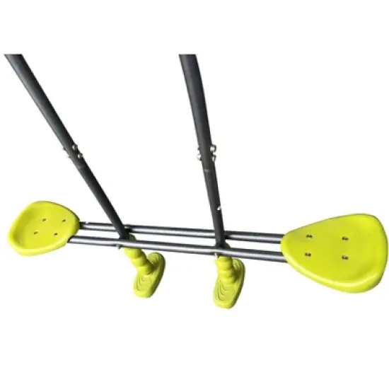 Gulches interesting triple children metal safe swing set 440lbs for outdoor playground three seat swing black and green for age 3-8 years image {6}