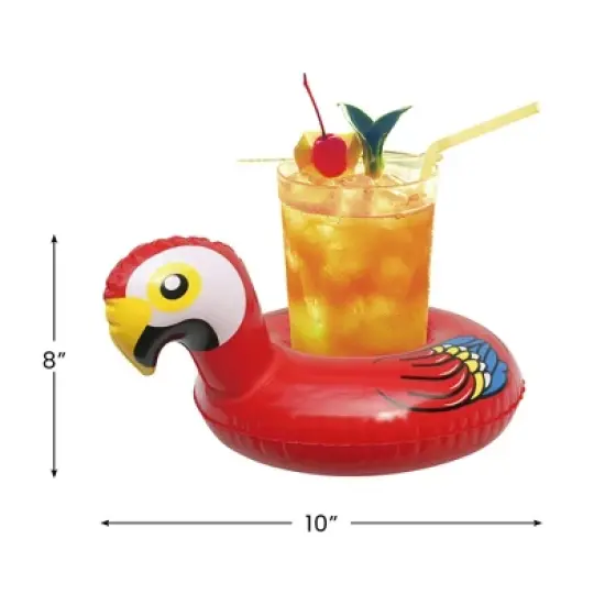 Northlight Inflatable Floating Parrot Swimming Pool Drink Holder - 10" image {3}