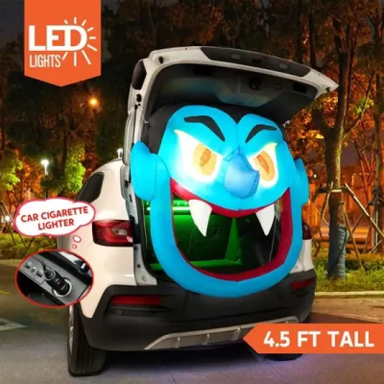 Joyfy 4.5 FT Halloween Inflatable Outdoor Decorations, Inflatable Scary Vampire with LEDs for Trunk or Treat Car Decorations, Outside Yard Lawn Decor image {2}