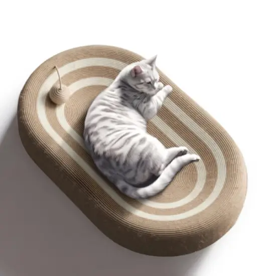 24in extra large sisal cat scratching board, no chipping and scratching resistant hemp rope cat bed integrated cat claw plate basin large cat image {9}