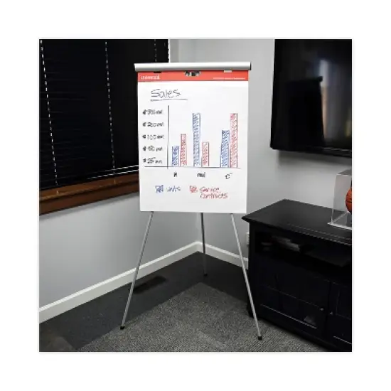 Universal Renewable Resource Sugarcane Based Easel Pads, Presentation Format (1" Rule), 27 x 34, White, 50 Sheets, 2/Carton image {4}