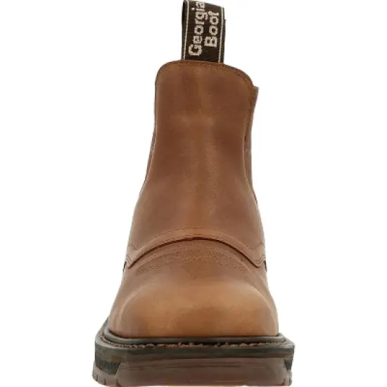 Men's Brown Georgia Boot Carbo-Tec LT Waterproof Chelsea Work Boot Size 14 image {2}