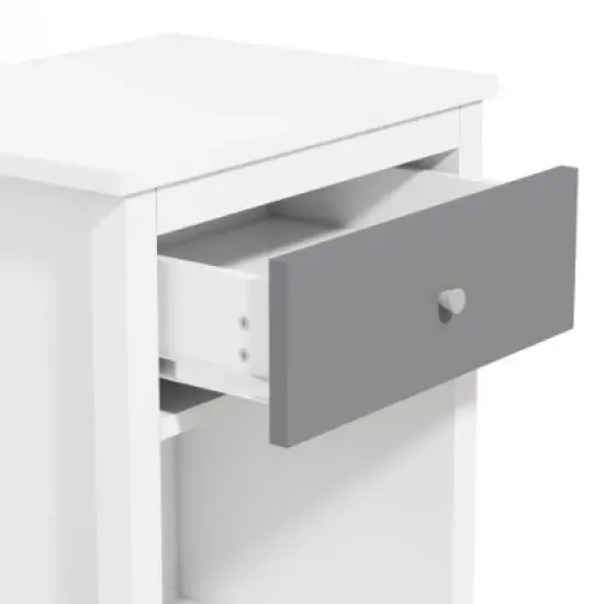 Organnice White Shelf Drawer Nightstand image {2}