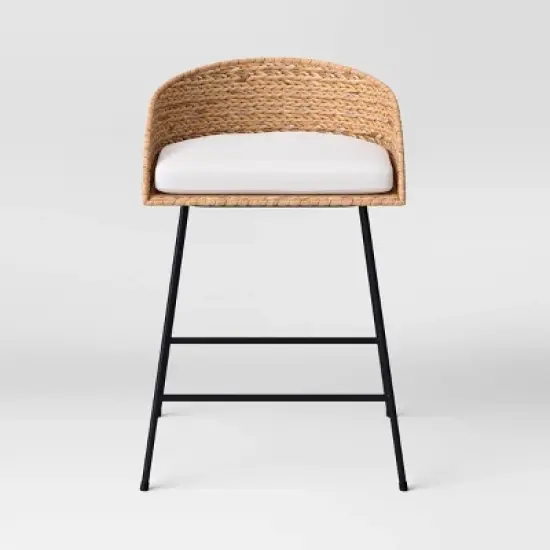 Landis Woven Backed Counter Height Barstool with Cushion - Threshold&trade; image {2}