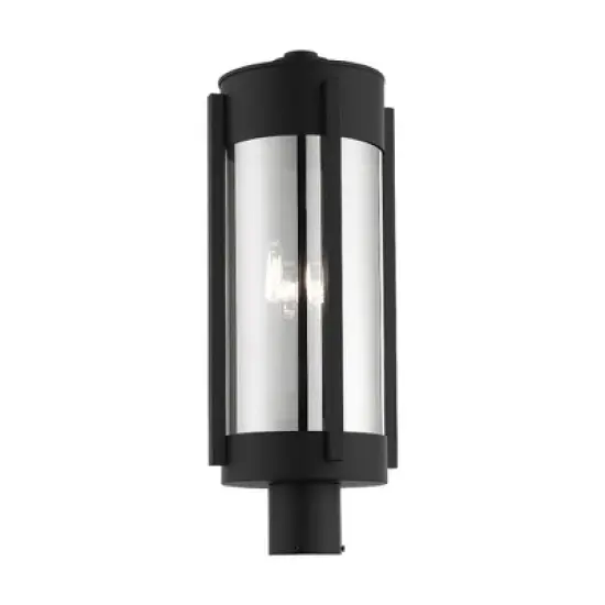 Livex Lighting Sheridan 3 - Light Post Light in  Black/Brushed Nickel image {1}