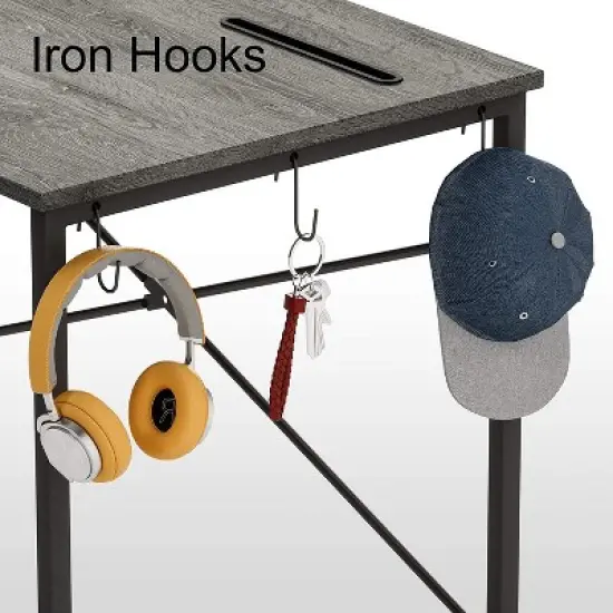 Bestier Computer Office Desk Workstation with Storage Bag image {4}