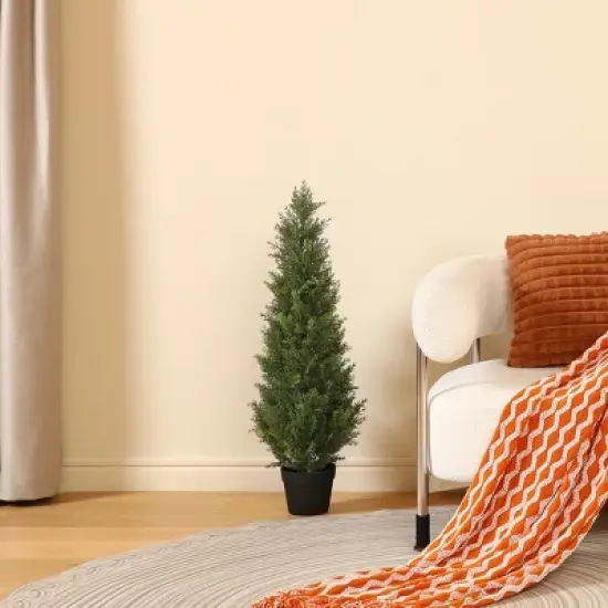 DR.Planzen Faux Cypress Topiary Trees for Outdoors, Fake Cypress Trees for Home Decor Office Living Room Porch Patio Perfect Housewarming Gift image {5}