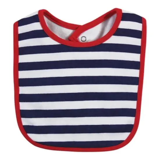 Hudson Baby Infant Boy Cotton Bibs, Captain, One Size image {3}