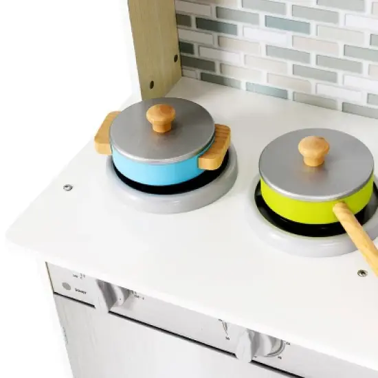 Costway Kids Wooden Pretend Cooking Playset Cookware Play Set Kitchen Toys Gift image {8}