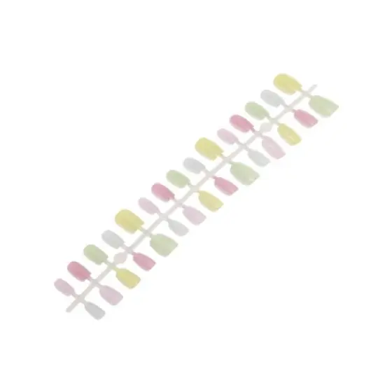 Unique Bargains Women's Full Coverage Nails Tips XS Purple Green Yellow 1 Pc image {5}