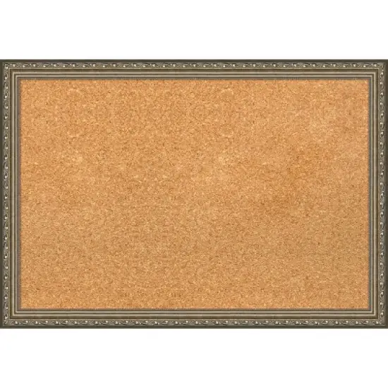 Amanti Art Parisian Silver Wood Framed Corkboard, Grey Cork image {8}