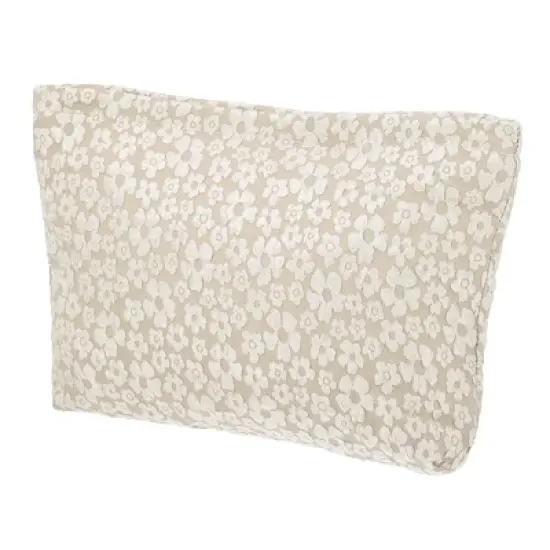 Unique Bargains Portable Travel Floral Canvas Zipper-Closure Makeup Bag 1 Pc image {8}