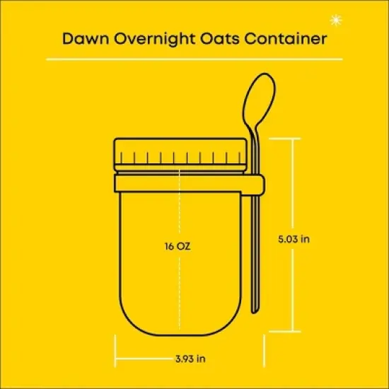 JoyJolt Dawn Overnight Oats Glass Containers with Spoon image {6}
