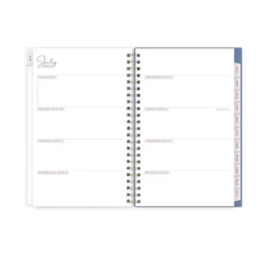 Blue Sky Rachel Parcell 2025-2026 Weekly/Monthly Wirebound Planner 5"x8" Printed Allie Warm Stripe image {4}