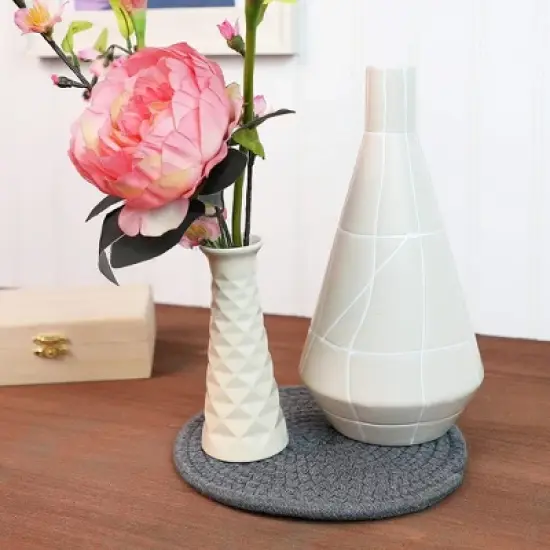 Juvale Cotton Trivet Potholder Set, Round Coasters in 4 Colors (7 Inches, 4 Pack) image {1}