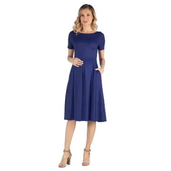 24seven Comfort Apparel Women's Maternity Midi Dress image {8}