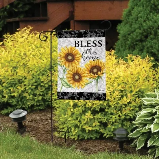 Briarwood Lane Garden Flag 12x18 For Outdoor Bless This Home Sunflowers Summer For Summer Garden Flag Flags For Outside image {3}