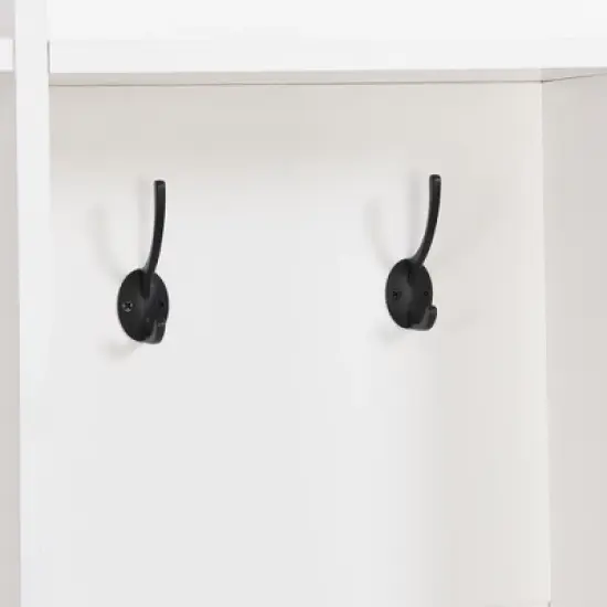 Hall Tree with Storage Bench, Multifunctional Coat Rack and 8 Entrance Hooks - ModernLuxe image {11}