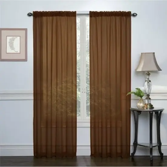 Kate Aurora Basic 2 Pack Sheer Voile Home Window Curtains image {6}