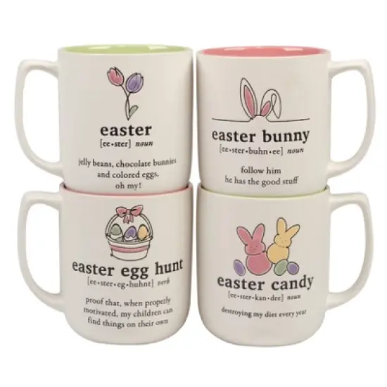 Certified International (Set of 4) 18oz Easter Words Mugs image {7}