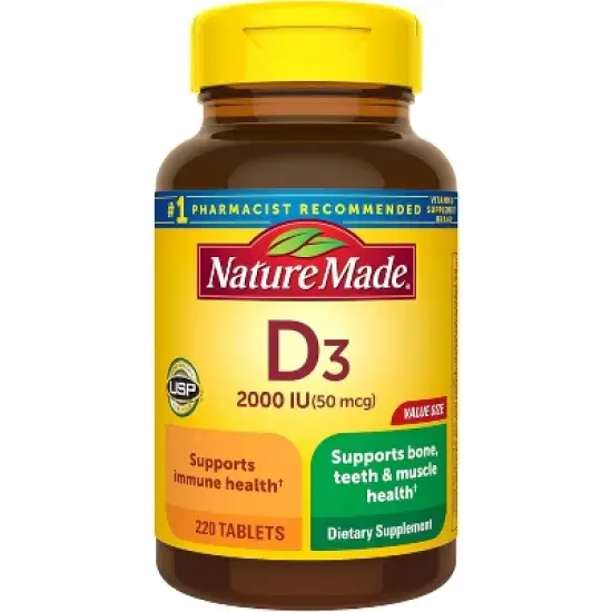 Nature Made Vitamin D3 2000 IU (50 mcg) Tablets, 220 Count image {4}